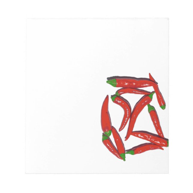 Hot Red Chili Peppers Pattern Notepad (Front)