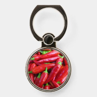 Hot Red Chili Peppers Pattern Phone Ring Holder