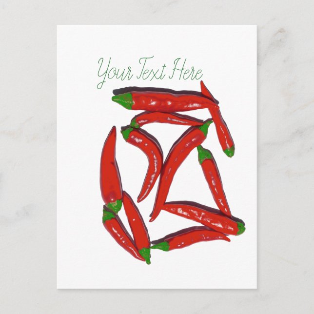 Hot Red Chili Peppers Pattern Postcard (Front)
