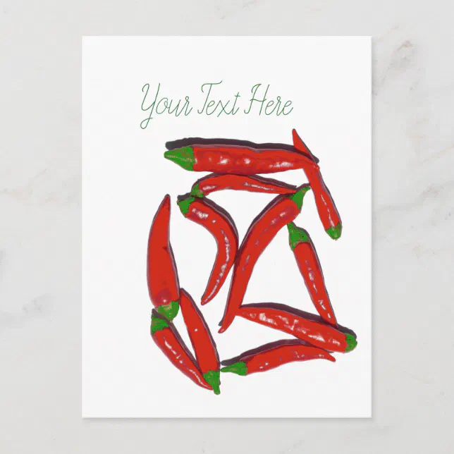 Hot Red Chili Peppers Pattern Postcard Zazzle