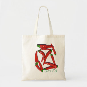 Hot Red Chili Peppers Pattern Tote Bag