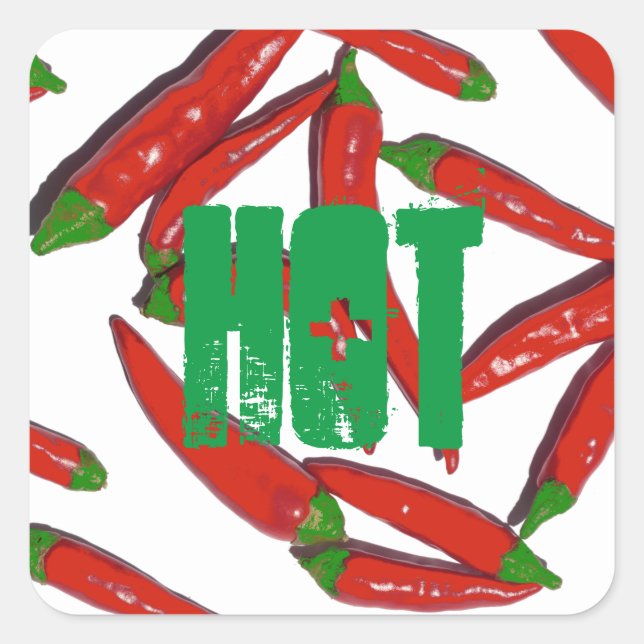 Hot Red Green Chili Peppers Sticker (Front)