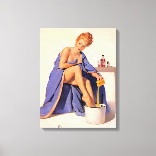 Hot red hair woman canvas print