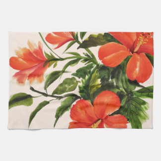 Hot Red Hibiscus Towel
