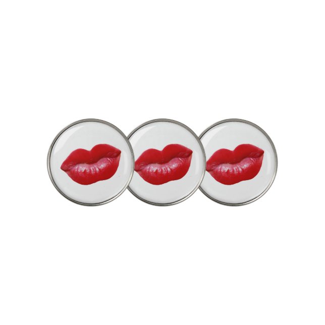 HOT Red Lips Golf Ball Marker (3 Up)
