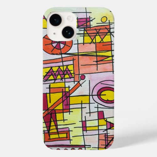 Hot Red Orange Yellow_Abstract Geometric Art Case_Mate iPhone 14 Case