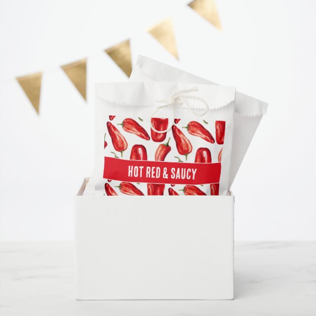 Hot Red & Saucy Wedding Favor Bag (Party)