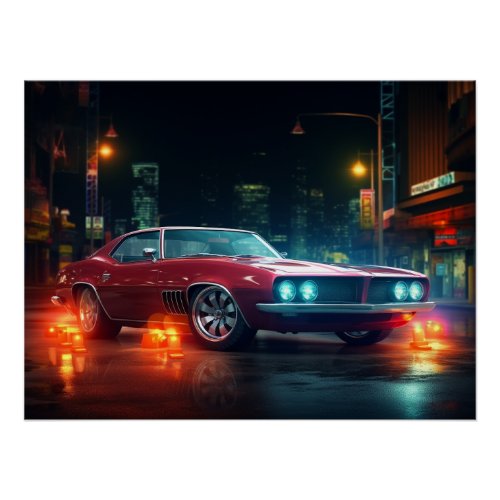 Hot Red Wheels Cinematic Autos Art Prints