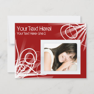 Hot Red / White Swirl Party Invitation