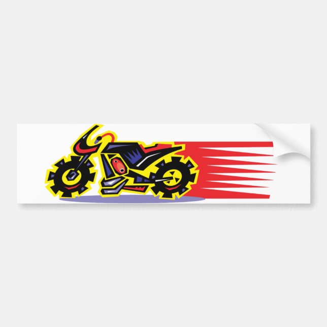 Hot Ride Motorcycle Bumper Sticker (Front)