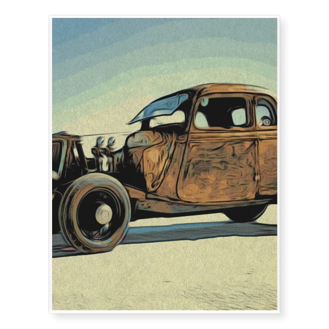 Hot Road Car Temporary Tattoos (Front)