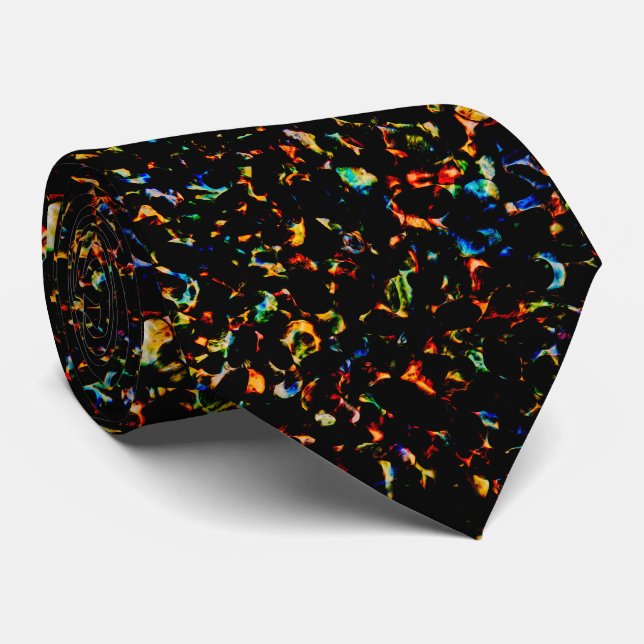 Hot Rocks Microprint  Modern Abstract Lava Texture Neck Tie (Rolled)