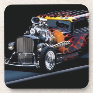 Hot rod beverage coaster