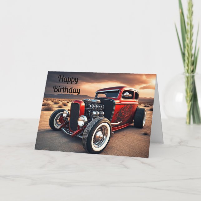 hot rod birthday card (Front)