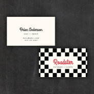 Hot Rod Black & Cream Checkered | Business Cards at Zazzle