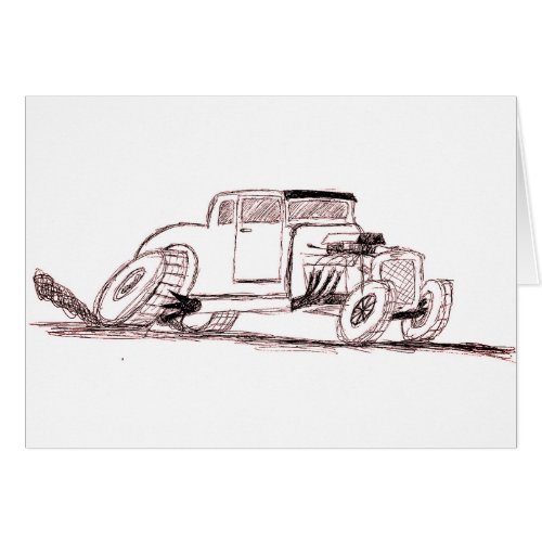 Hot Rod blank note card