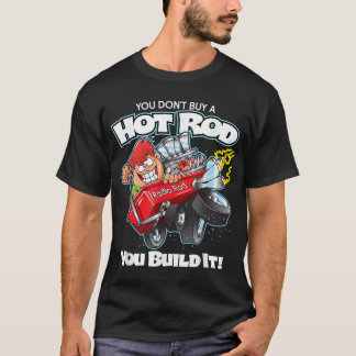 Hot Rod Builder Red Wagon Blown Engine Car T-Shirt