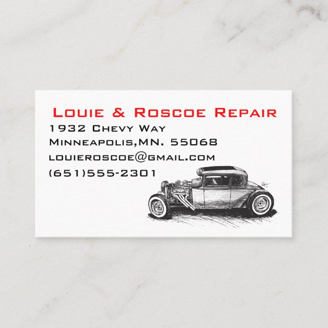 Hot Rod Business Card (Front)