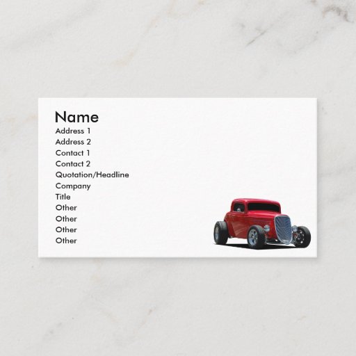 Customizable Hot Rod Business Card Templates