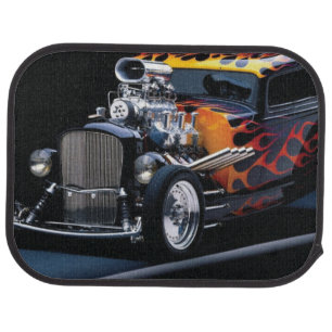 Hot rod car floor mat