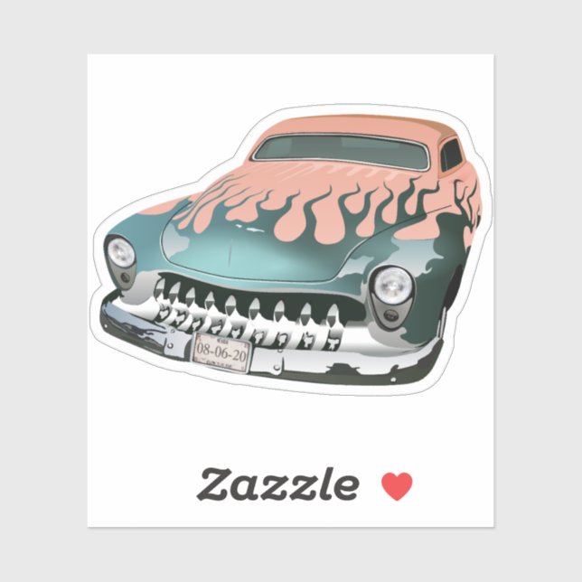 hot rod car sticker (Sheet)