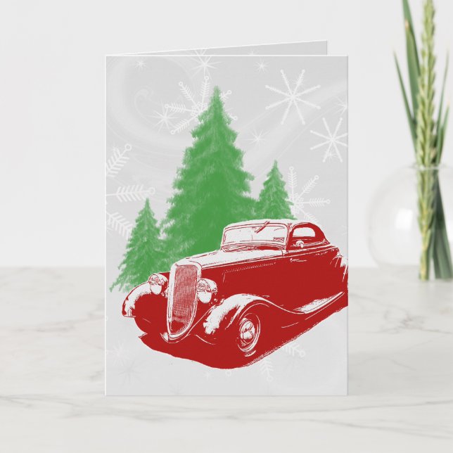 Hot Rod Christmas Holiday Card (Front)