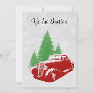 Hot Rod Christmas Invitation