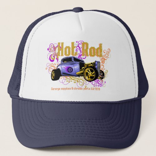 Hot rod classic car   trucker hat