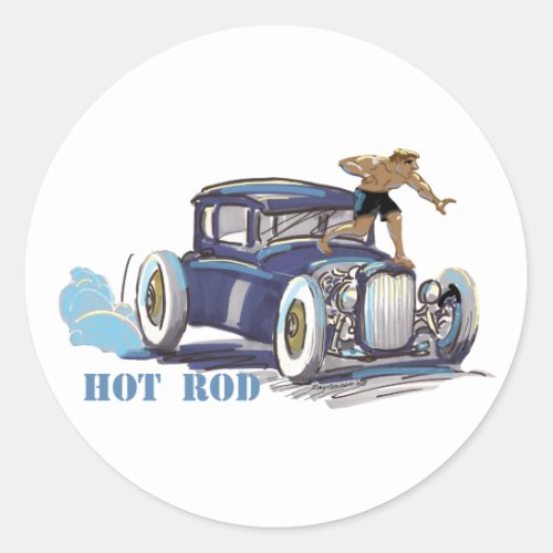 hOt rOd Classic Round Sticker