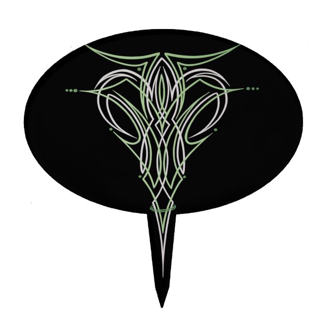 Hot Rod Custom Car Pinstripe Pinstriping Art Cake Topper (Front)