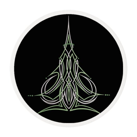 Hot Rod Custom Car Pinstripe Pinstriping Art Edible Frosting Rounds (Front)