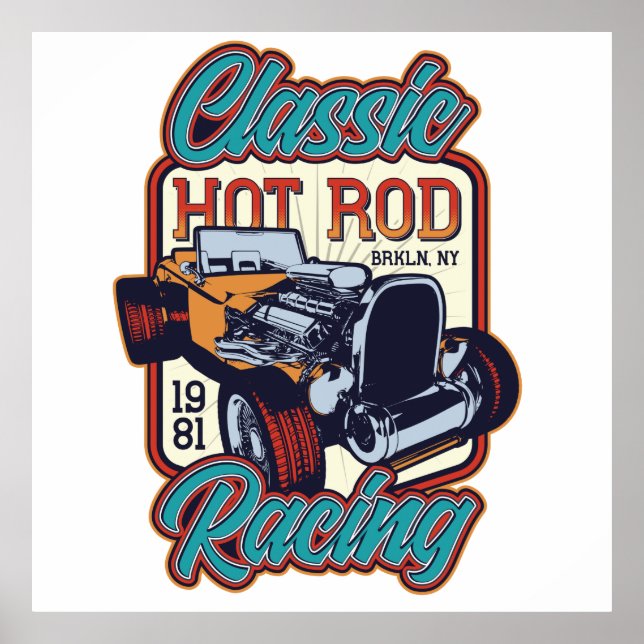 Hot Rod Custom Garage Poster (Front)