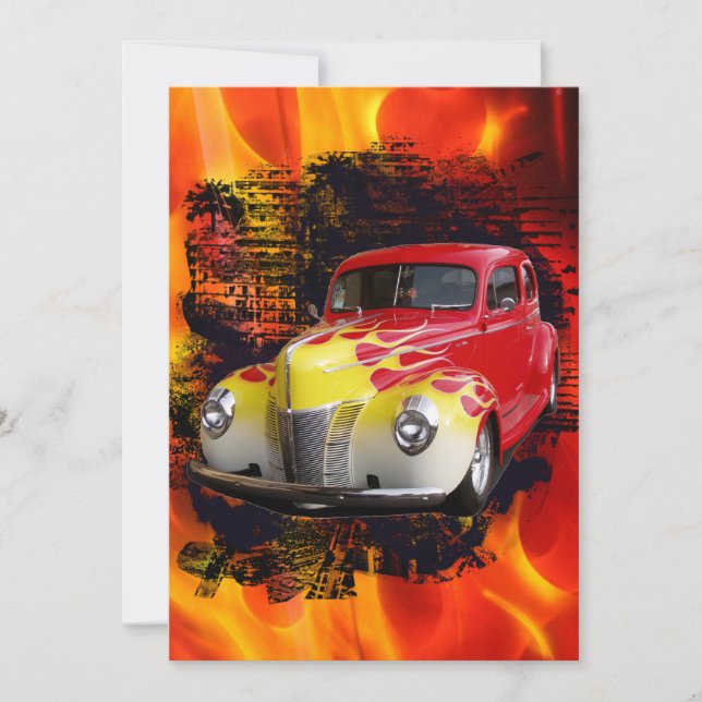 Hot Rod Deluxe Birthday Invitation (Front)