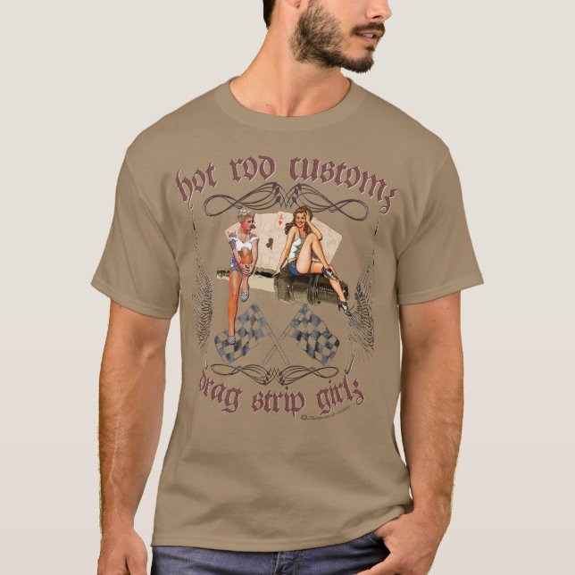 Hot Rod drag strip girls tools T-Shirt (Front)