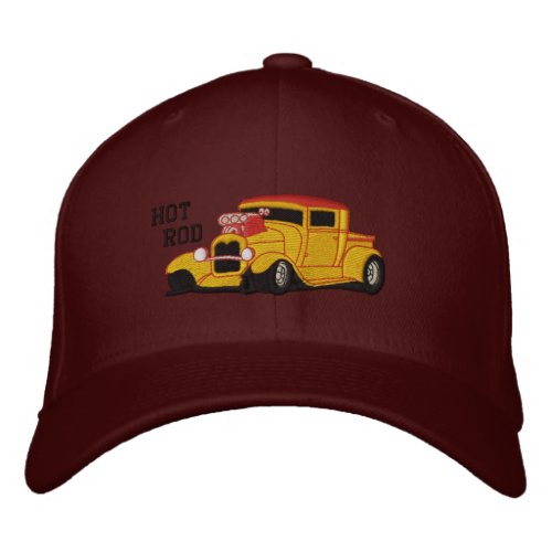HOT ROD EMBROIDERED BASEBALL CAP