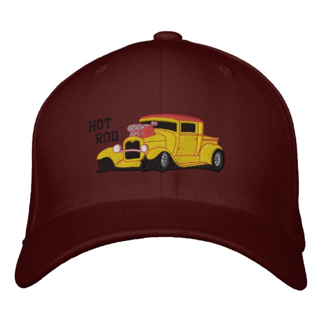 HOT ROD EMBROIDERED BASEBALL CAP (Front)