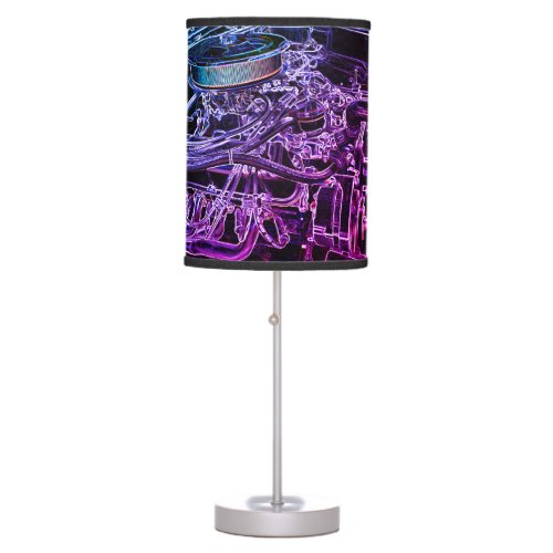 Hot Rod Engine Sketch Table Lamp