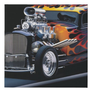 Hot rod faux canvas print