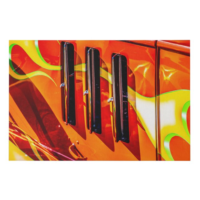 Hot Rod Flames Faux Canvas Print (Front)