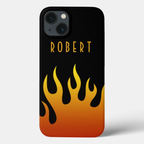 Hot Rod Flames Personalized iPhone 13 Case
