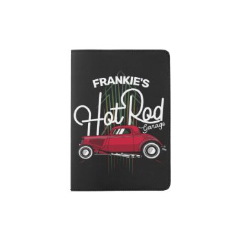 Hot Rod Garage Custom Name Deluxe Pinstripes Car Passport Holder by GyftGuru at Zazzle