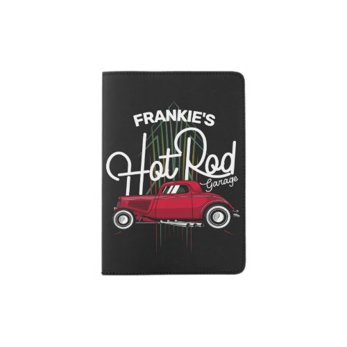 Hot Rod Garage CUSTOM NAME Deluxe Pinstripes Car Passport Holder