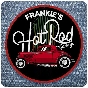 Hot Rod Garage CUSTOM NAME Deluxe Pinstripes Car Patch