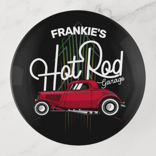 Hot Rod Garage CUSTOM NAME Deluxe Pinstripes Car Trinket Tray