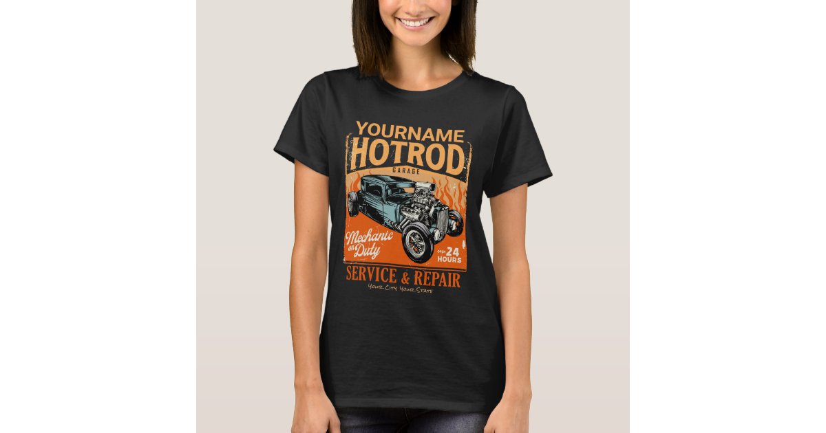 Rockabilly Girl Mechanic print ready shirt design - Buy t-shirt