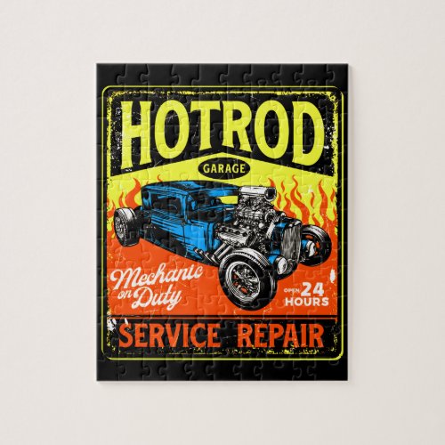 Hot Rod Garage Service Repairs  Jigsaw Puzzle