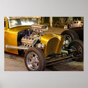Hot Rod Gold Poster