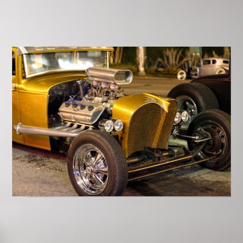 Hot Rod Gold Poster