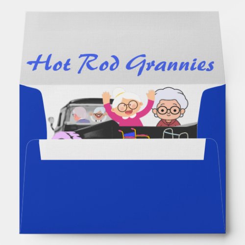 Hot Rod Grannies Matching Blue Envelopes