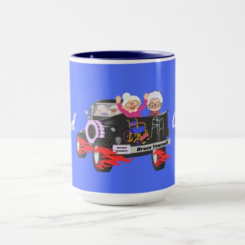 Hot Rod Grannies Two Tone Blue Coffee Mug